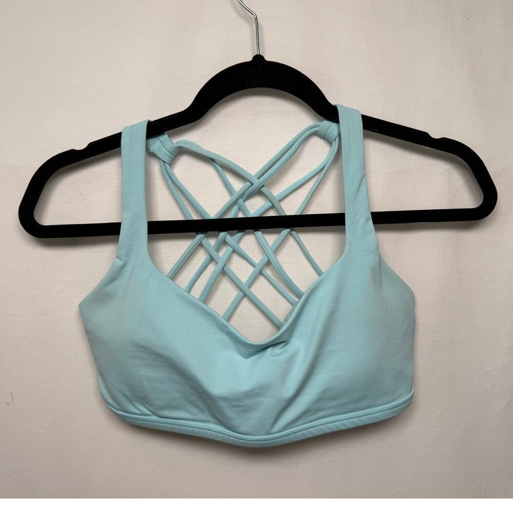 Lululemon Athletica Free to Be Wild Bra, Blue Frost, Size 10 - yoga pilates gym